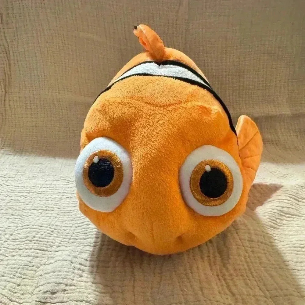 Disney Store Finding Nemo Plush Soft 15” Clown Fish Fin Orange Black White
